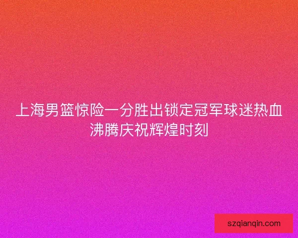 上海男篮惊险一分胜出锁定冠军球迷热血沸腾庆祝辉煌时刻